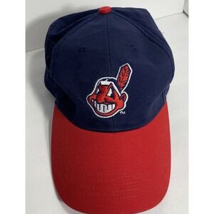 Vintage Cleveland Indians Hat Cap Blue Red Chief Wahoo MLB Stricklands Ice Cream